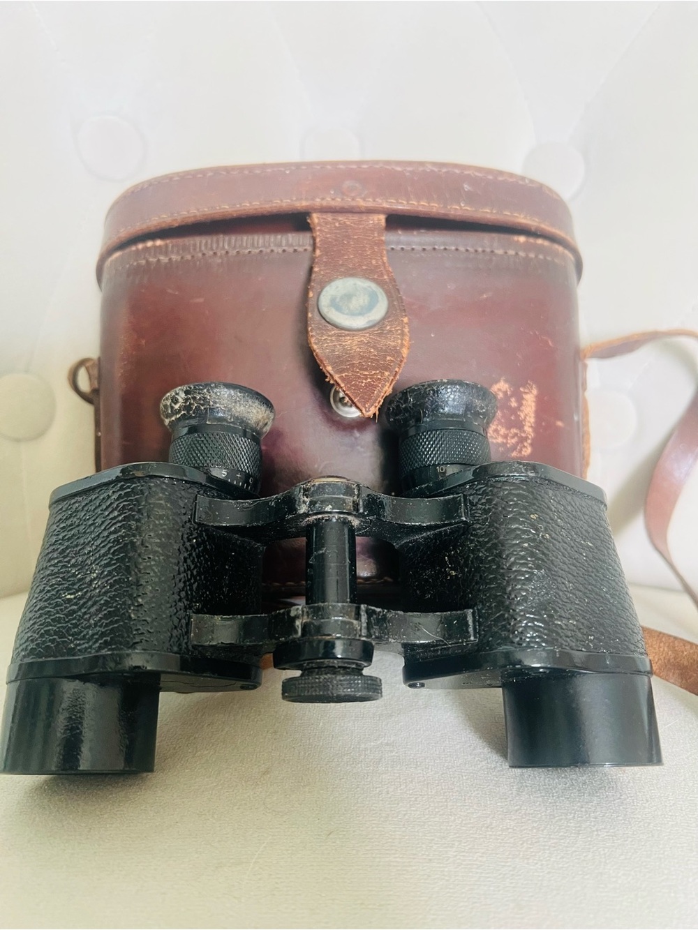 Rodenstock 1920s vintage Black Binoculars with Brown Leather Case